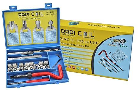 RAPI-COIL UNC Thread Repair Kit Stainless Steel 304 High-Speed Steel M2 (7/16-14 UNC)