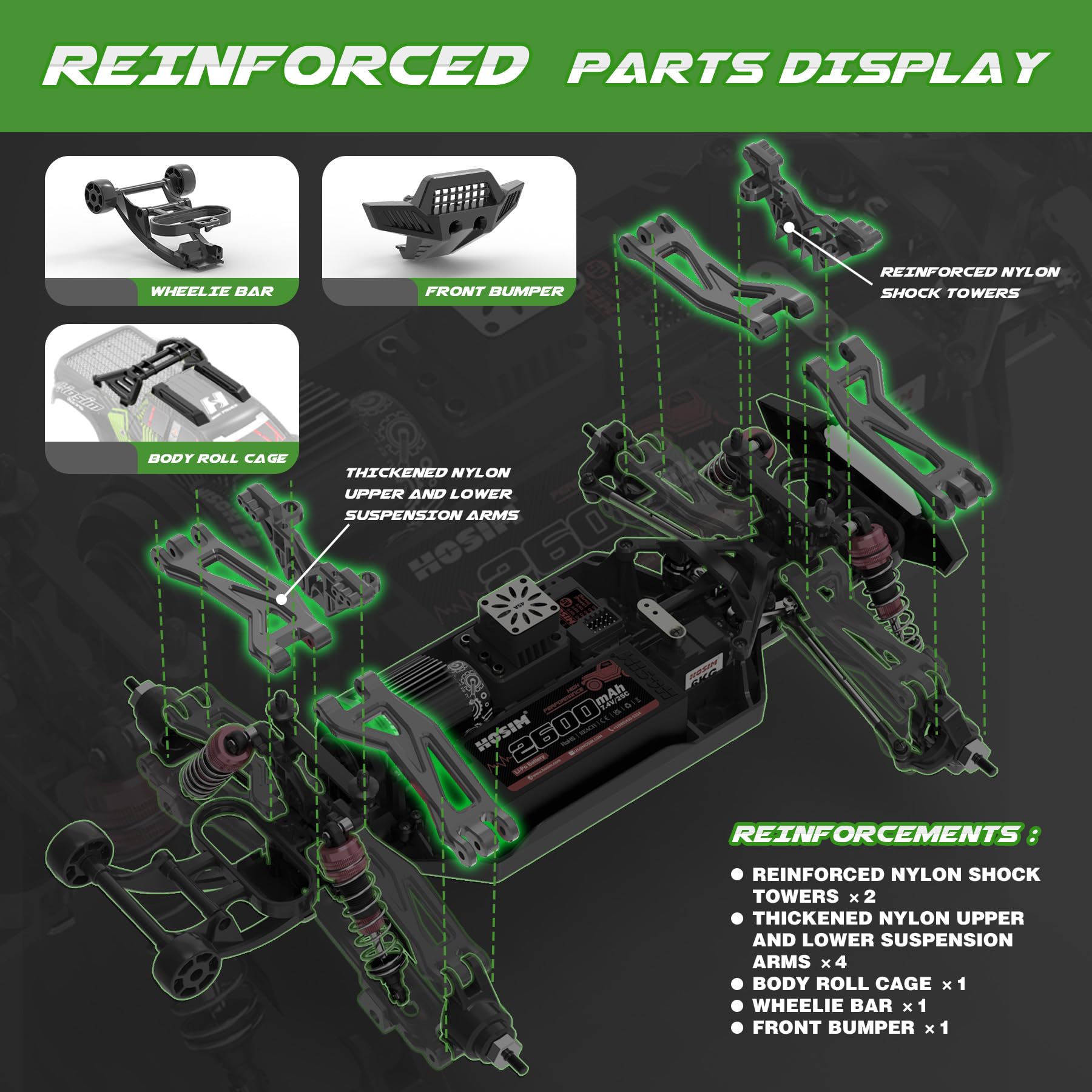 Hosim X09 Brushless RC Auto für Erwachsene, Mini 1:10 70 km/h High Speed 4x4 Offroad RC Truck, schnelles ferngesteuertes Auto 40+ Min Fahrzeit, All Terrain Hobby Monstertruck