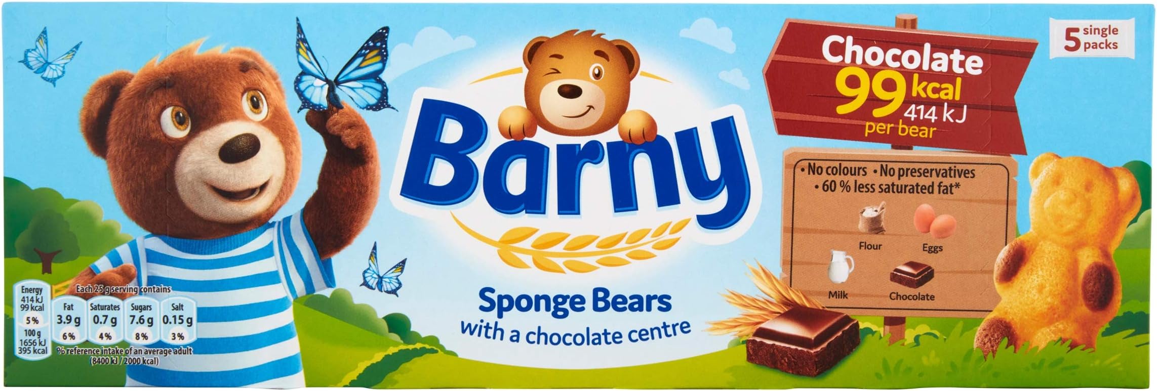 Chocolate Sponge Bears, 5 x 25g