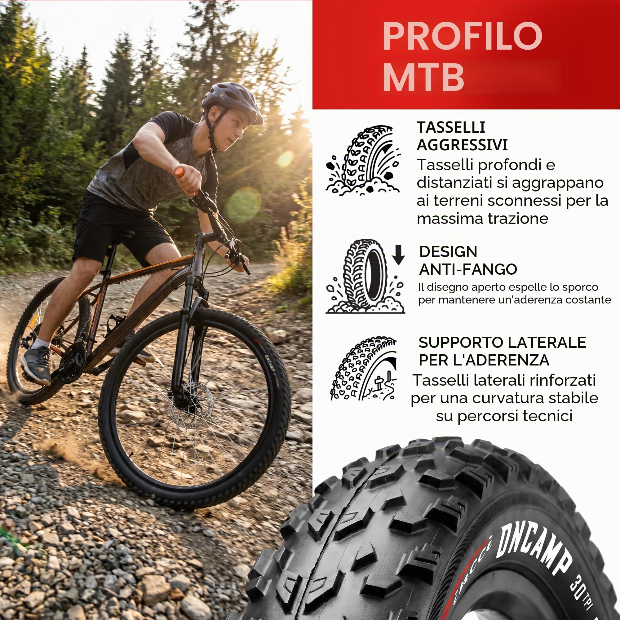 Fincci Copertone MTB 27.5 x 2.10 Pollici - Coppia Biciclette Pneumatici Pieghevole 27.5" - Gomme 54-584 per Adulto Donna e Uomo - Imballaggio Accessori per Mountain & Ibrida & E bike - Confezione da 2