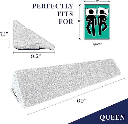 Miniatura 7 de EPHEDORA Almohada de cuña de cama triangular XL para espacio de cabecera (0-10 pulgadas), llena el espacio entre el colchón y la cabecera, relleno