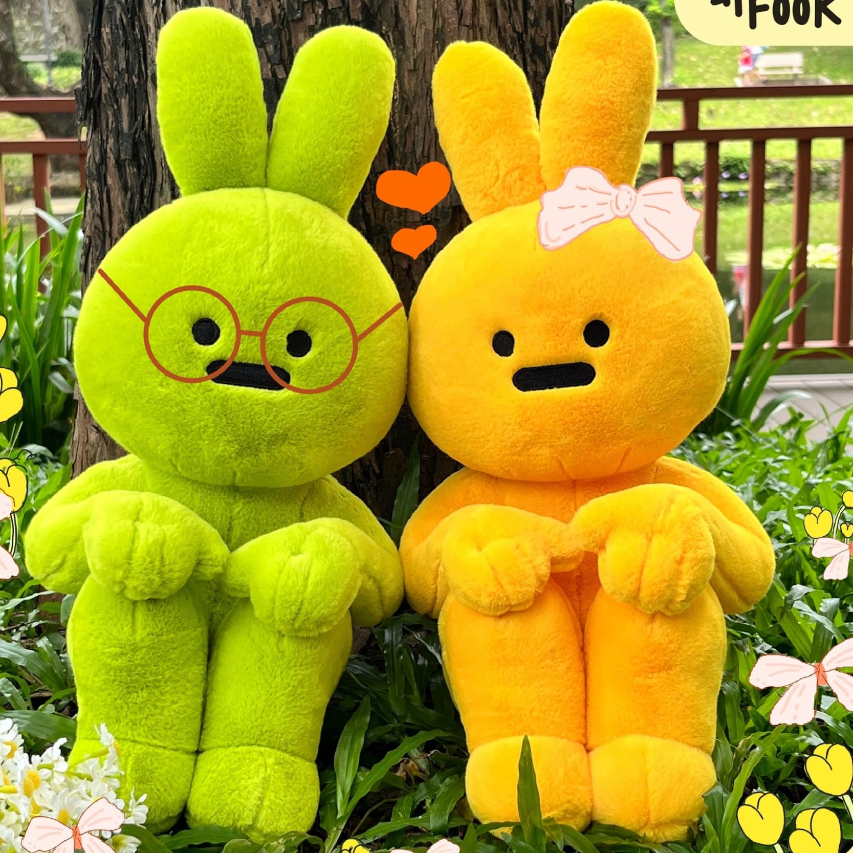 カラフルウサギぬいぐるみ7体セット