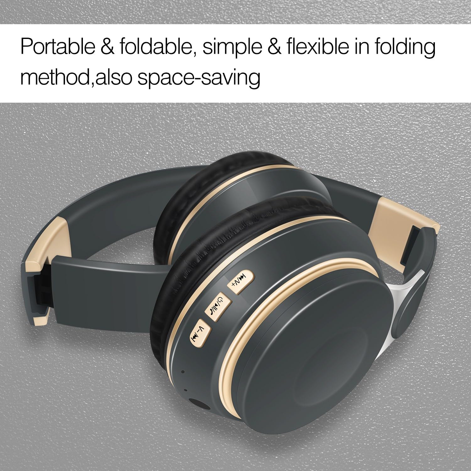 RAT TAIL Auriculares Bluetooth, cómodos auriculares inalámbricos estéreo con micrófono, orejeras suaves/plegables/radio SD/TF/FM, tiempo de reproducción de 20 horas, ideal para