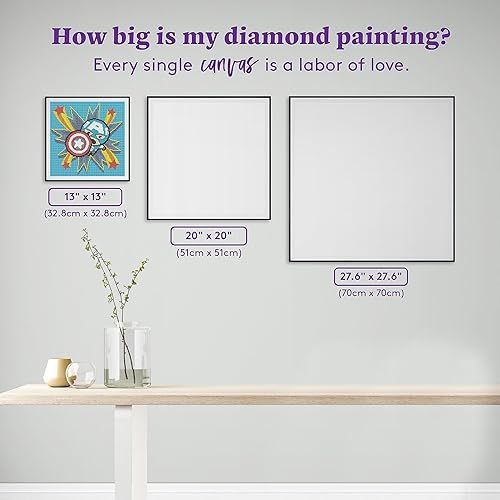 Miniatura 5 de DIAMOND ART CLUB Kit de pintura de diamantes en lienzo del Capitán América, 13" x 13" (32.8 x 32.8 cm)