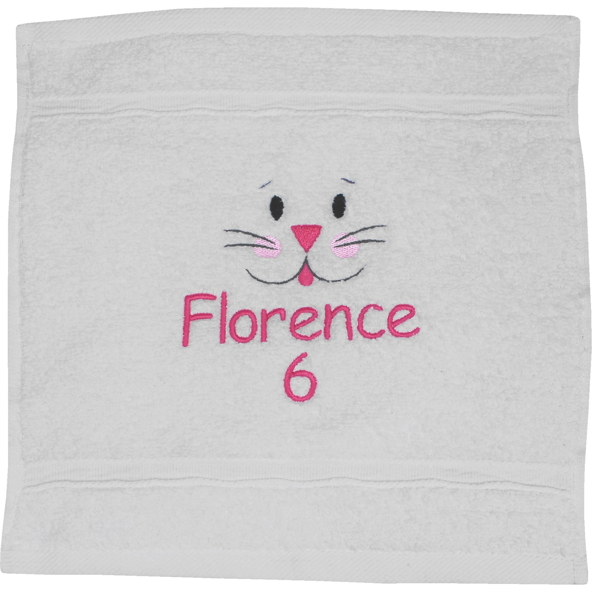 TeddyT's Children's Personalised Birthday Bunny Rabbit Face Cloth (Pink)