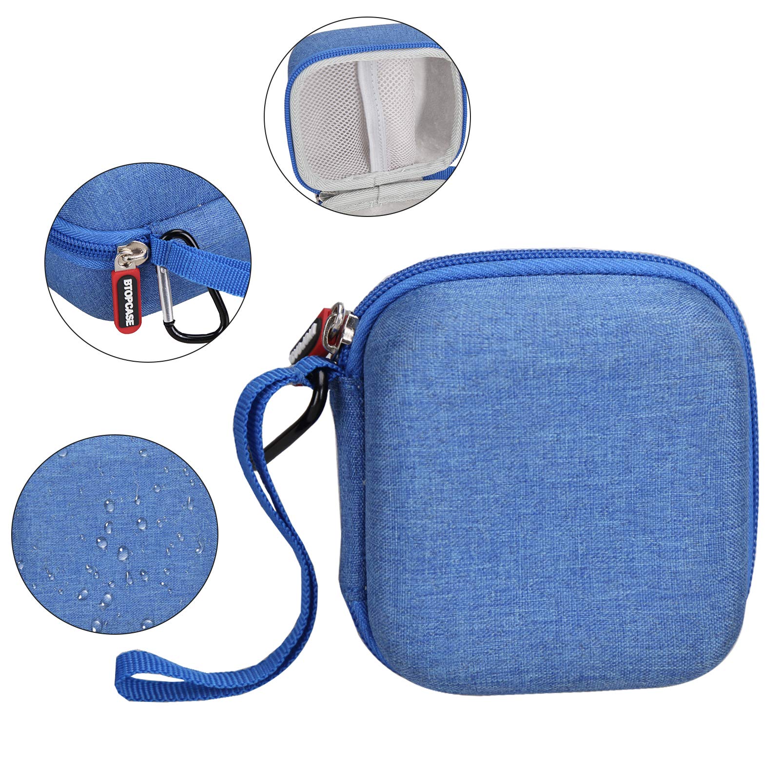 Custodia rigida in EVA per stampante termica BT wireless PeriPage Mini Pocket (blu-grigio Villus all'interno)