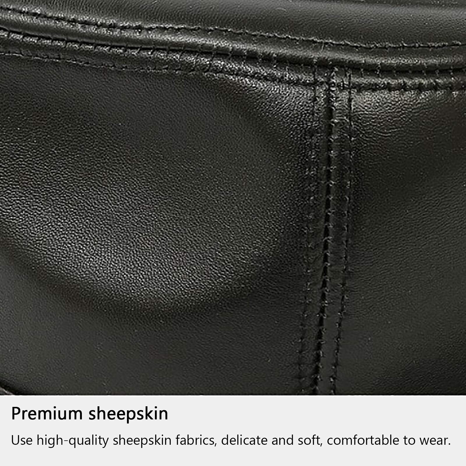 Sombreros de invierno, cuero jazz gorra hombres fedora trilby hat sheepskin envejecido envejecido caballero sombrero otoño e invierno 55-60 cm