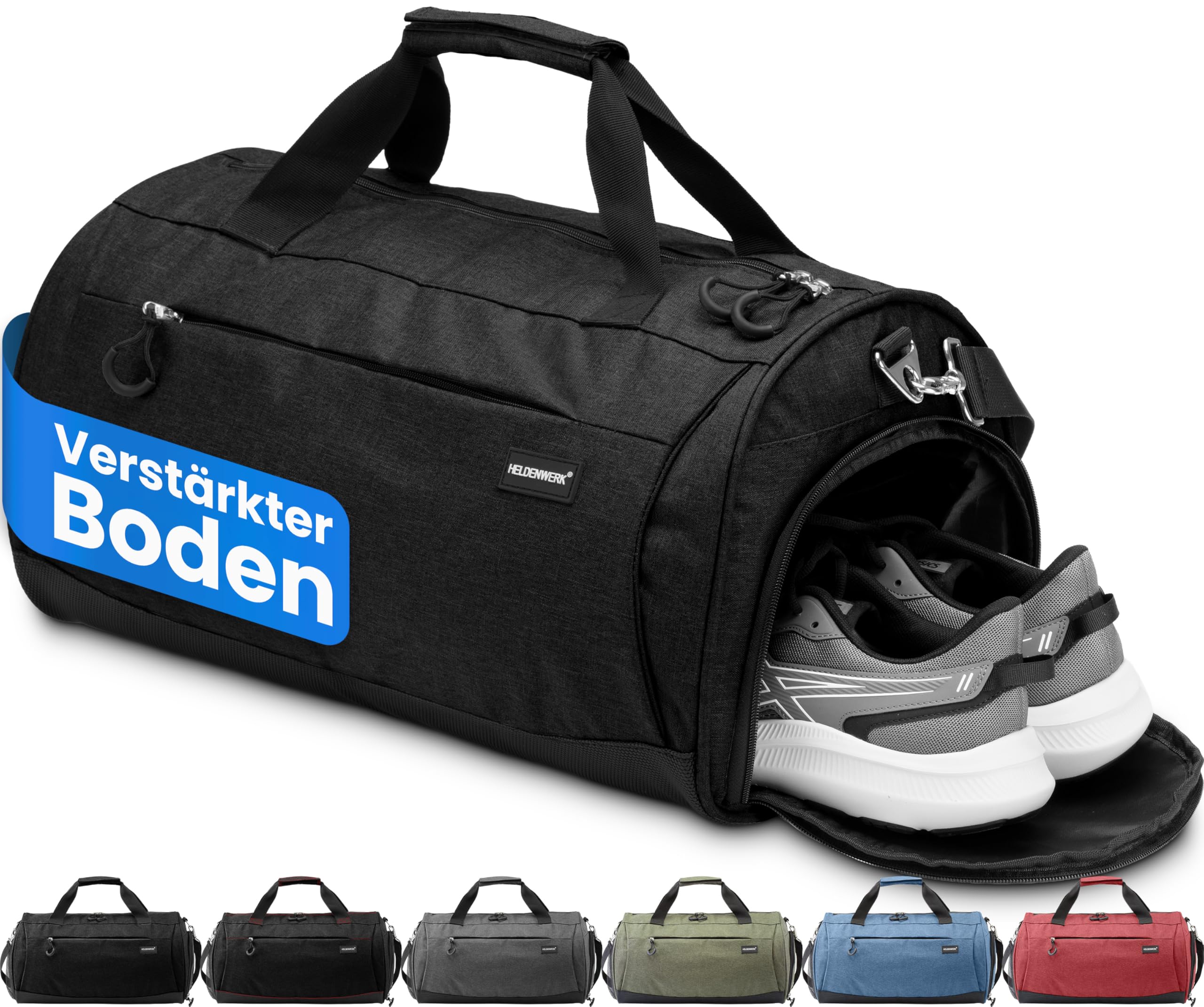 Heldenwerk® Sporttasche & Reisetasche für Damen und Herren groß I Trainingstasche mit Schuhfach und Nassfach I ideal als Reisetasche, Gym Bag, Fitness Tasche, Trainings Tasche, Sport Bag