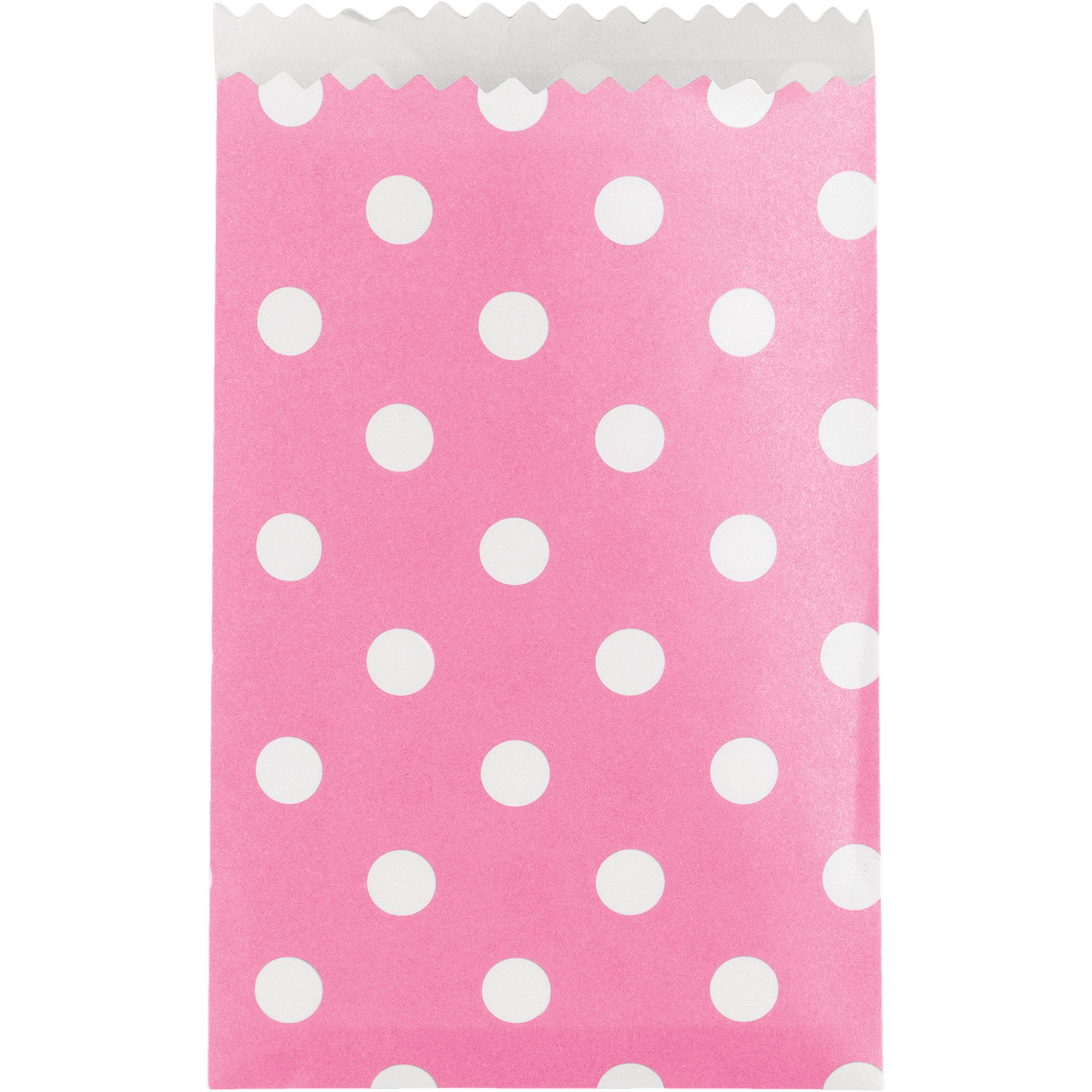 Creative Converting Polka Dot Design Treat Bag 20 Pieces, Small, Candy Pink/White