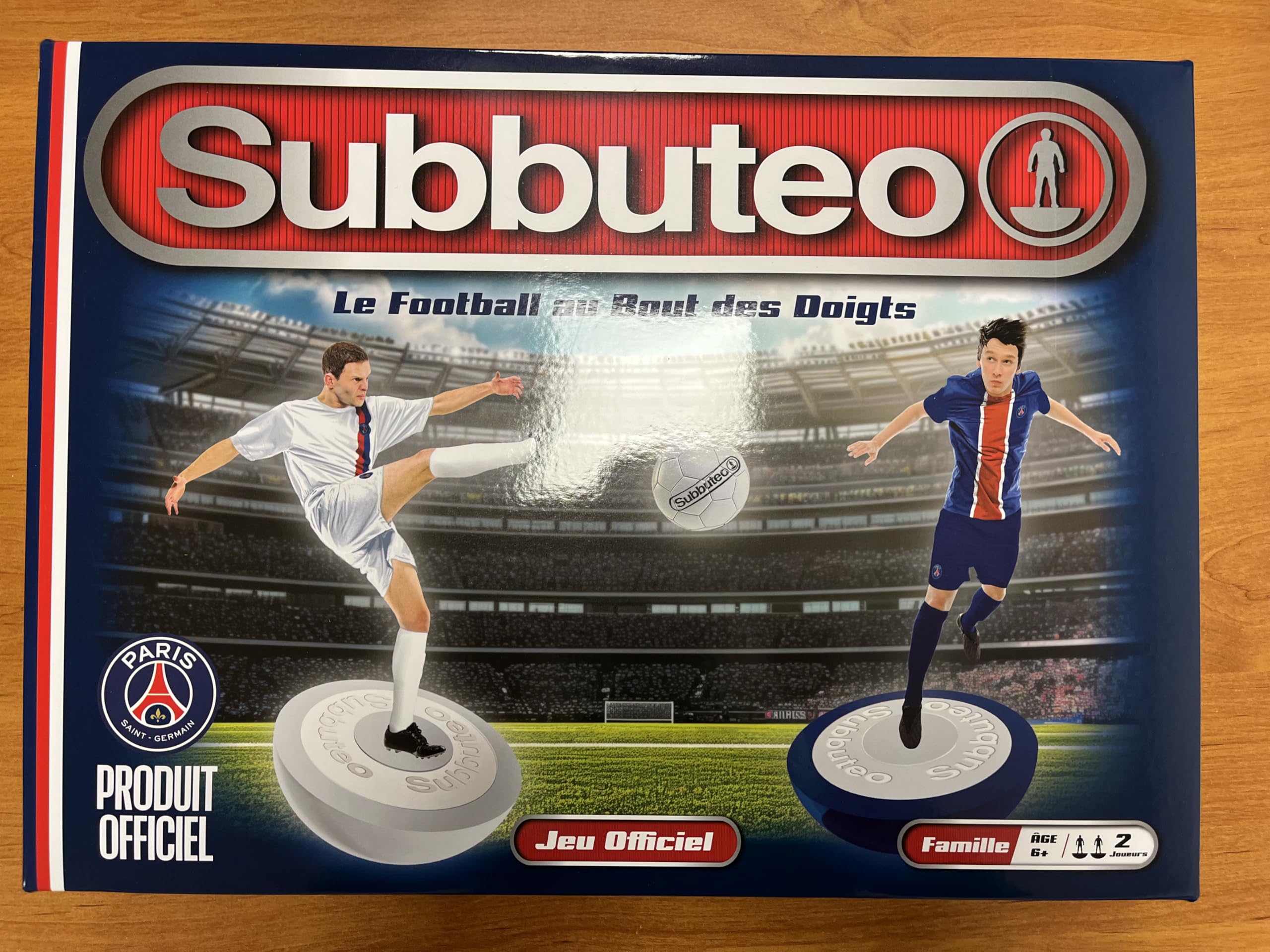 MegaBleu - Subbuteo Paris Saint-Germain - Gioco da tavolo Calcio adulto e bambino dai 6 anni - Gioco di Pichenette Strategico - Prodotto ufficiale PSG - 2 giocatori - Materiale Completo - Versione