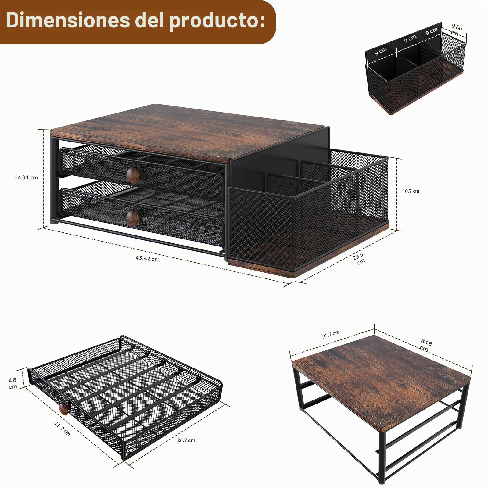 TQVAI Cajón para Almacenaje Cápsulas para 60 Cápsulas, 2 Niveles Cafetera Capsulas Organizador, Capsulas Cafe Compatibles Dolce Gusto Cajones, Negro