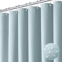 Vista 16 de Dynamene Cortina de Ducha Larga de Tela Blanca - Cortinas de Ducha de Tela de Nido de Abeja Texturizadas y Resistente para Baño, 256GSM Juego Grande