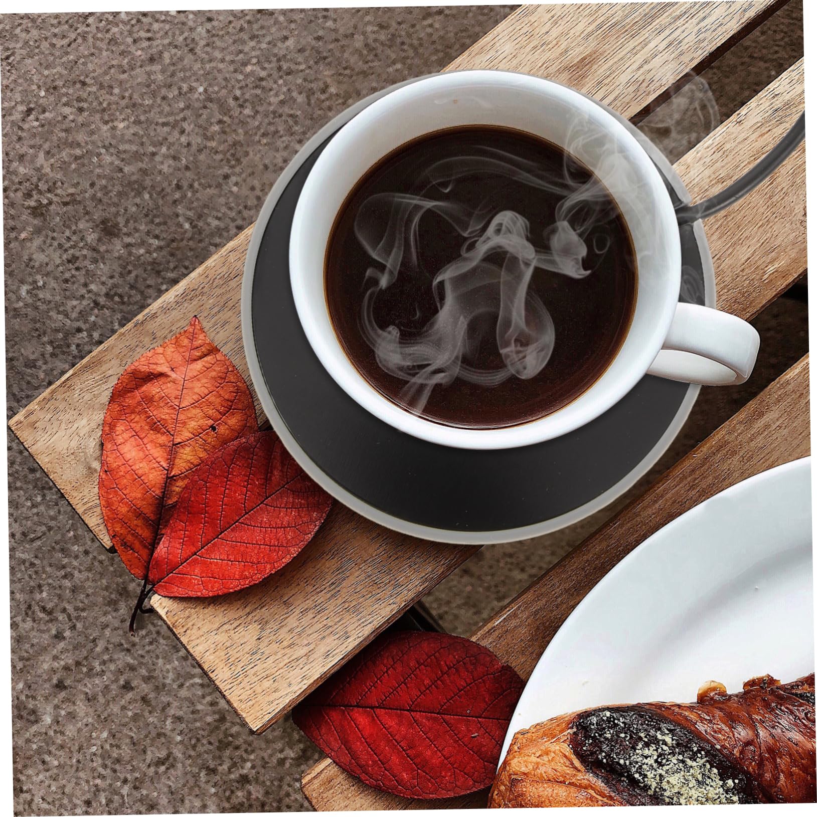 PRETYZOOM USB Coffee Mug Warmer Beverage Heating Coaster with Temperature for Milk Tea and Soup Compact Desktop Warmer for Daily Use