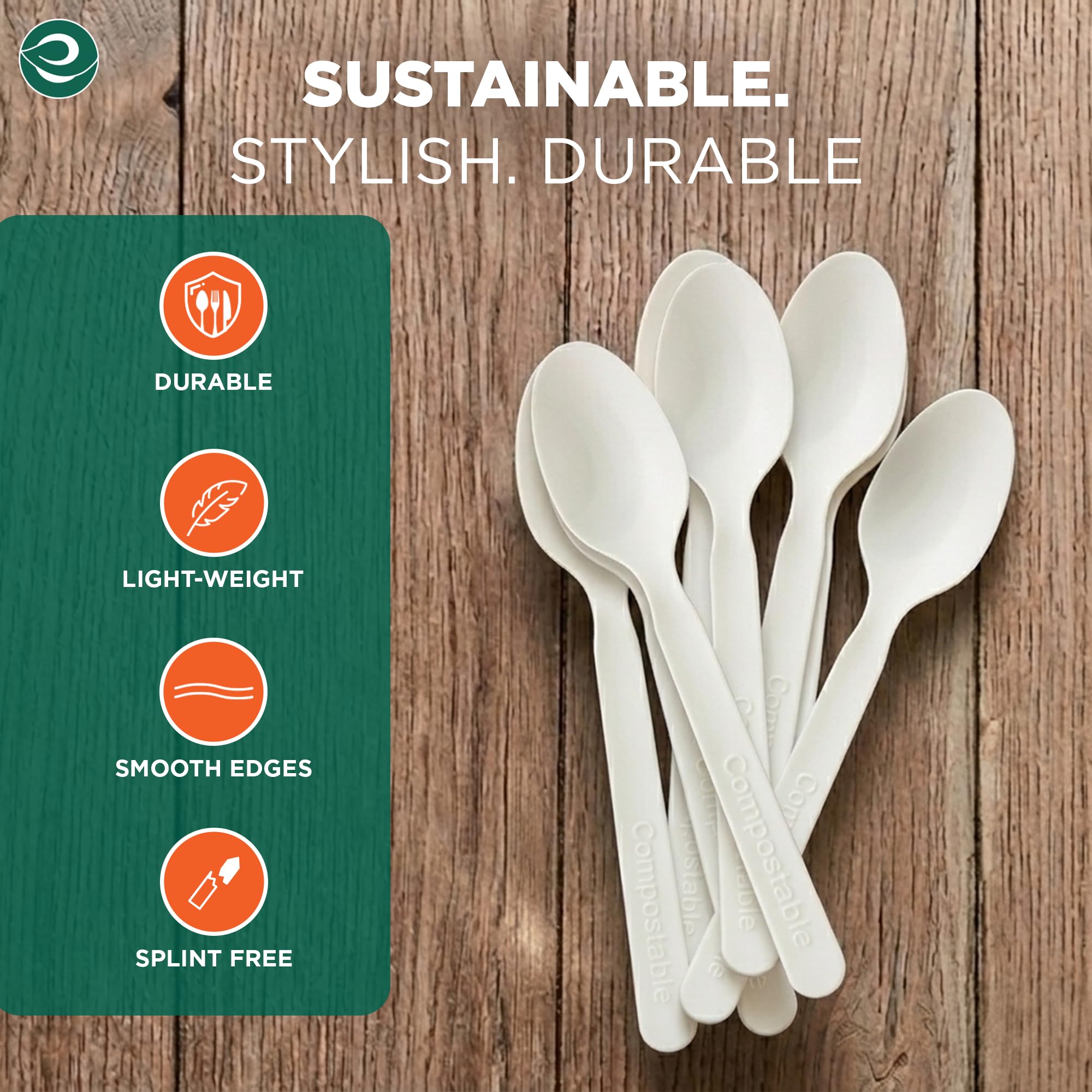 Eco-Friendly PLA Spoons - 24 Pack -6