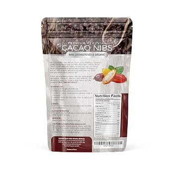 Cacao Nibs Organic - 100% Dark Chocolate Chips - Raw, Unsweetened Cocoa Pieces - 16 Oz - Keto and Vegan Superfood - Healthy Sugar Free Snack or Add to Smoothies or Baking by Pure Natural Miracles