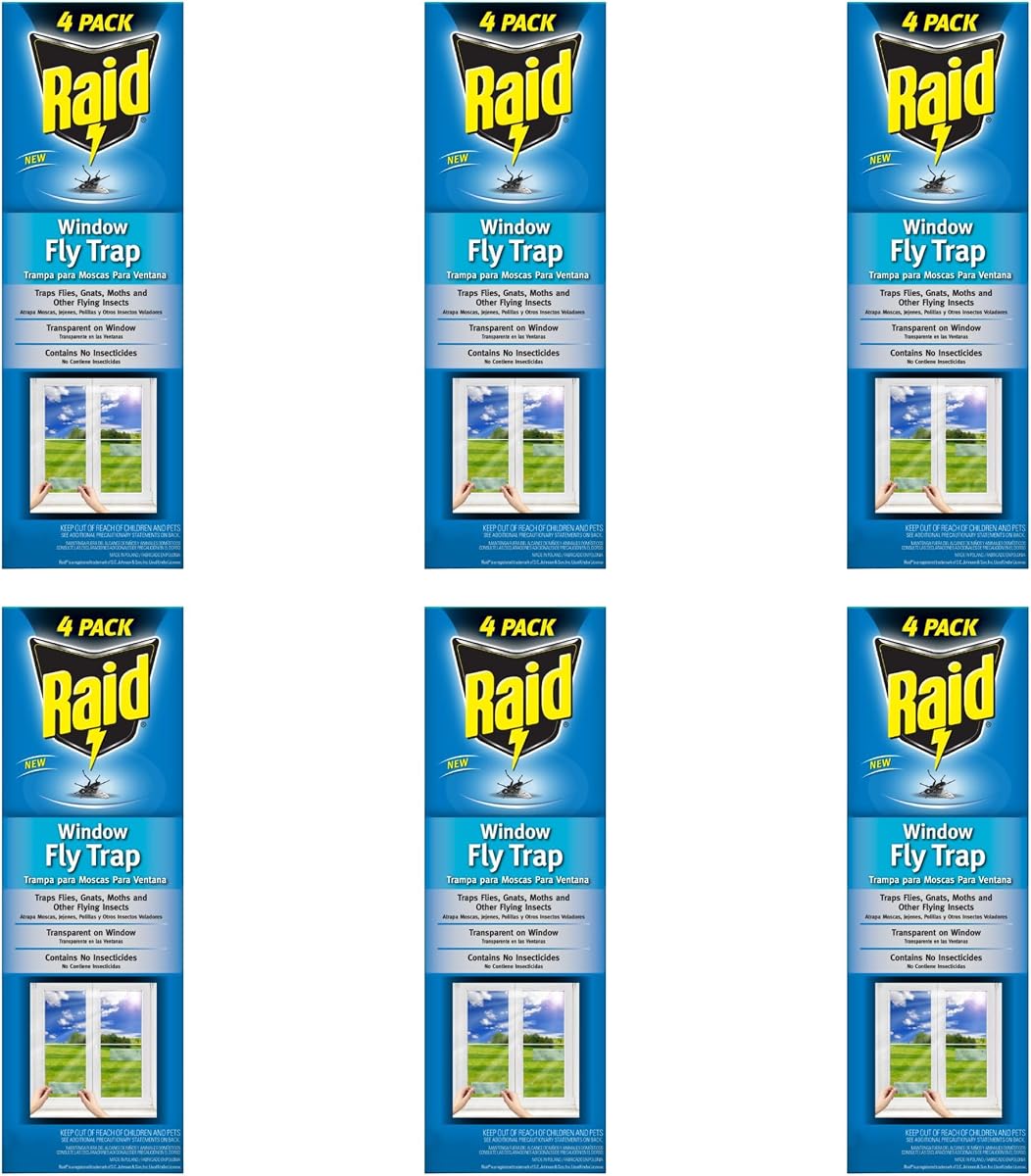 Raid Window Fly Trap, 4 Count (Pack of 6)