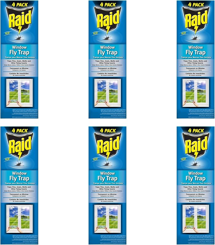 Raid Window Fly Trap, 4 Count (Pack of 6)