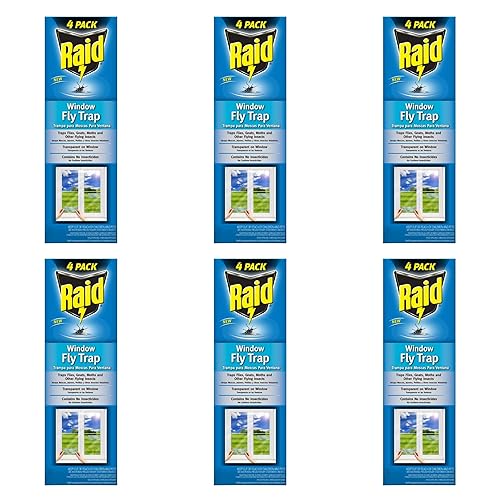 Raid Transparent Window Fly Trap, 6 Pk, Over 100 Flies