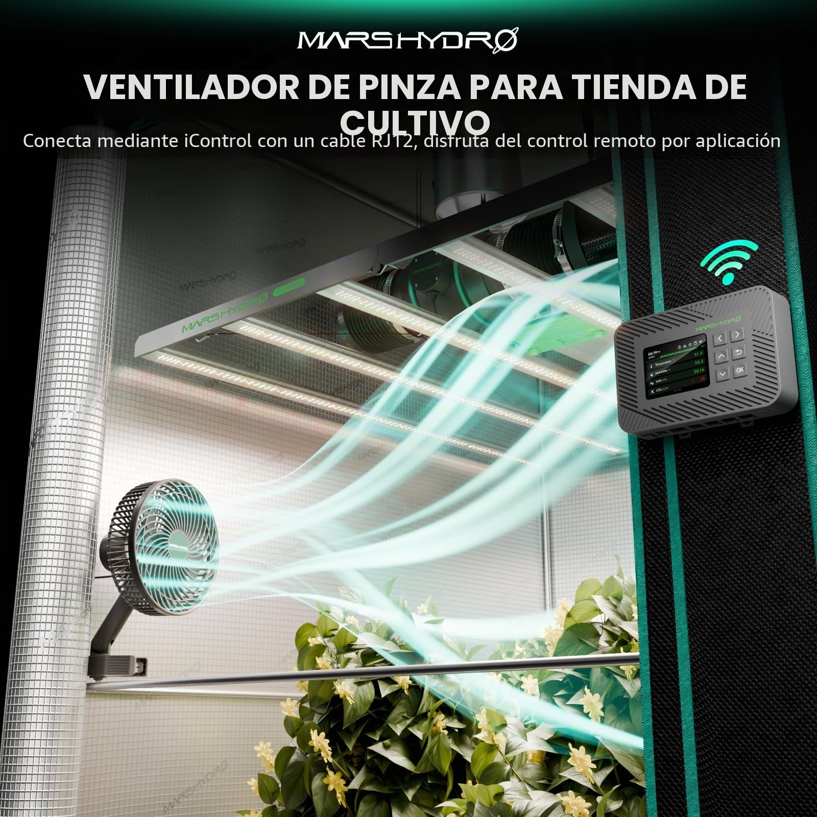 MARS HYDRO Ventilador de clip para tienda de cultivo de 6 pulgadas