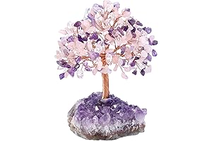 Jovivi Natural Crystal Gemstone Tree Feng Shui Healing Decor for Good Luck, Wealth, Prosperity