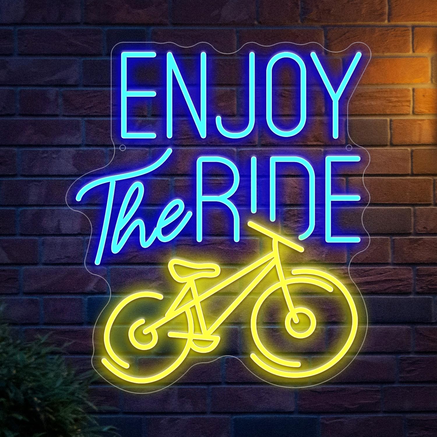 Photo 1 of STOERNEON Enjoy The Ride Neon Sign, Gym Sign Fitness Neon Light, Motivational Sport Exercise Bike Sign Wall Decor Led Business Signs Backdrop Lights Wall Hanging Creative Neon Lights Signs Usb Powered