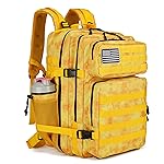 Lovelinks21 45L Tactical Assault Backpack 3 day assault pack with Molle Waterproof backpack Rucksack for Tactical Backpacks (Yellow)