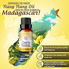 GuruNanda Ylang Ylang Essential Oil (10 ml) - 100% Pure, Natural and Undiluted Diffuser Oil for Aromatherapy, Massages & DIY Recipes