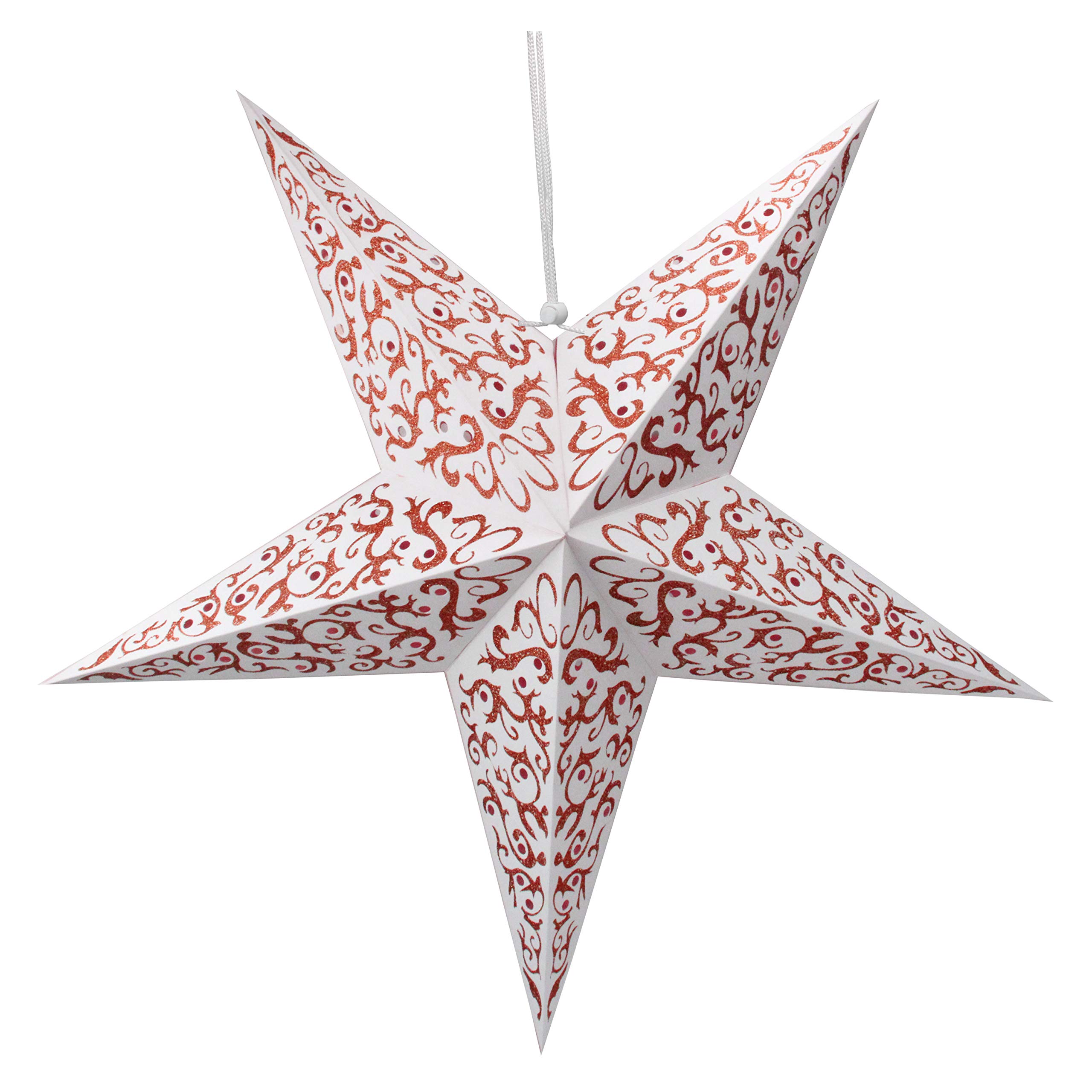 Jades : Star Paper Lantern Foldable 60cm (Red) ,Paper