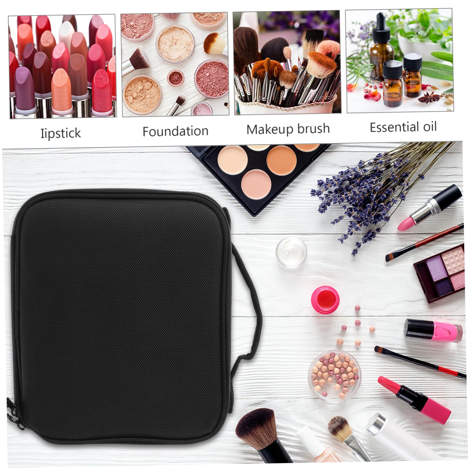 Beaupretty 1pièce Trousse De Toilette Portable Multi- pour Voyage De Rangement Cosmétique Pratique Noir