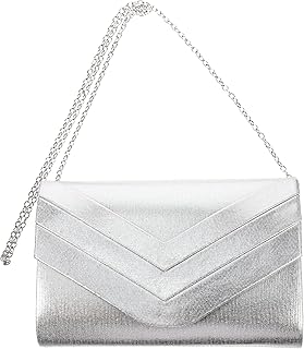 GALPADA Women Evening Purse Lady Phone Carrying Bag Clutch Bag Elegant Evening Bag Party Prom Silver Handag