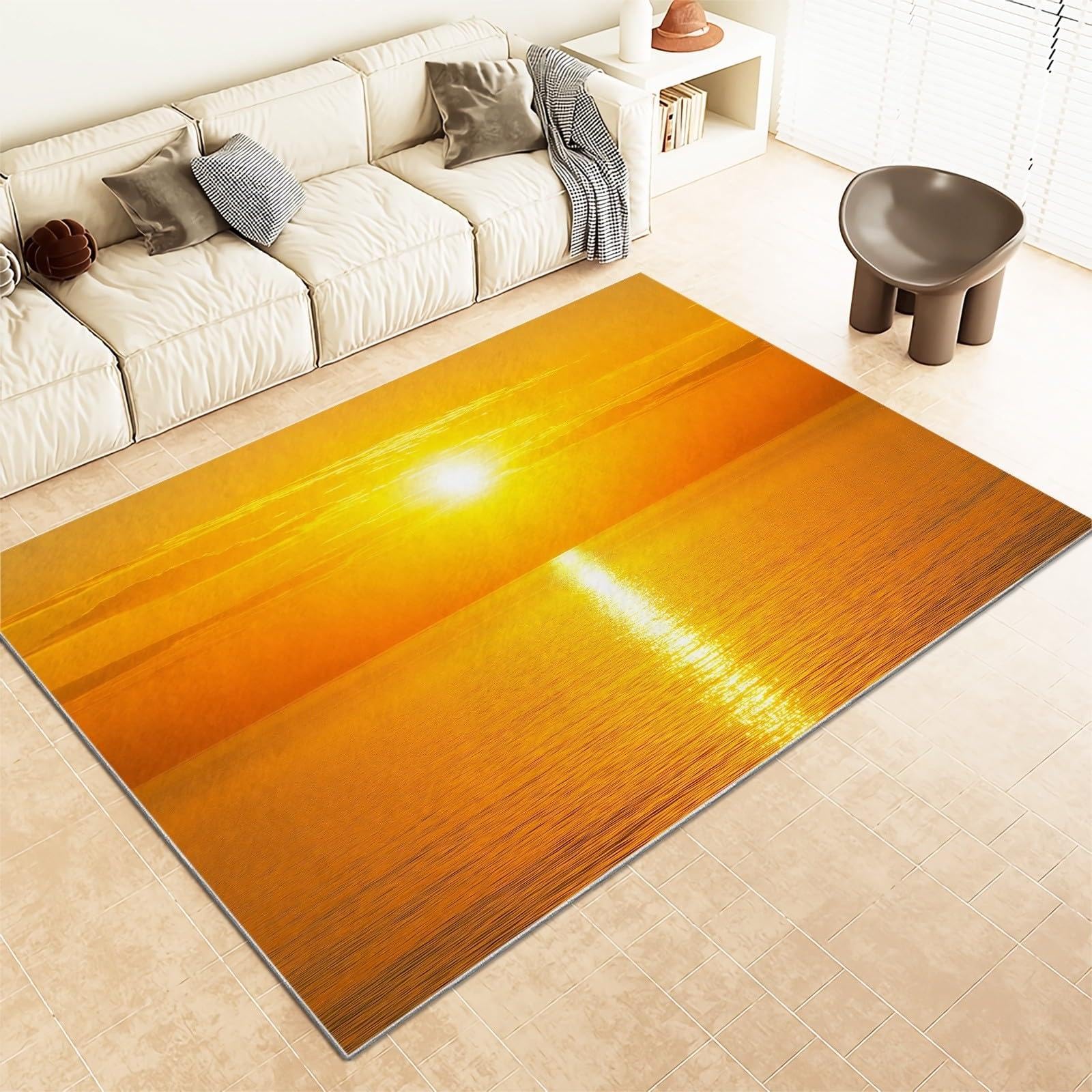 Tapis de salon lavable et antidérapant de 100x150cm pour éviter les glissades