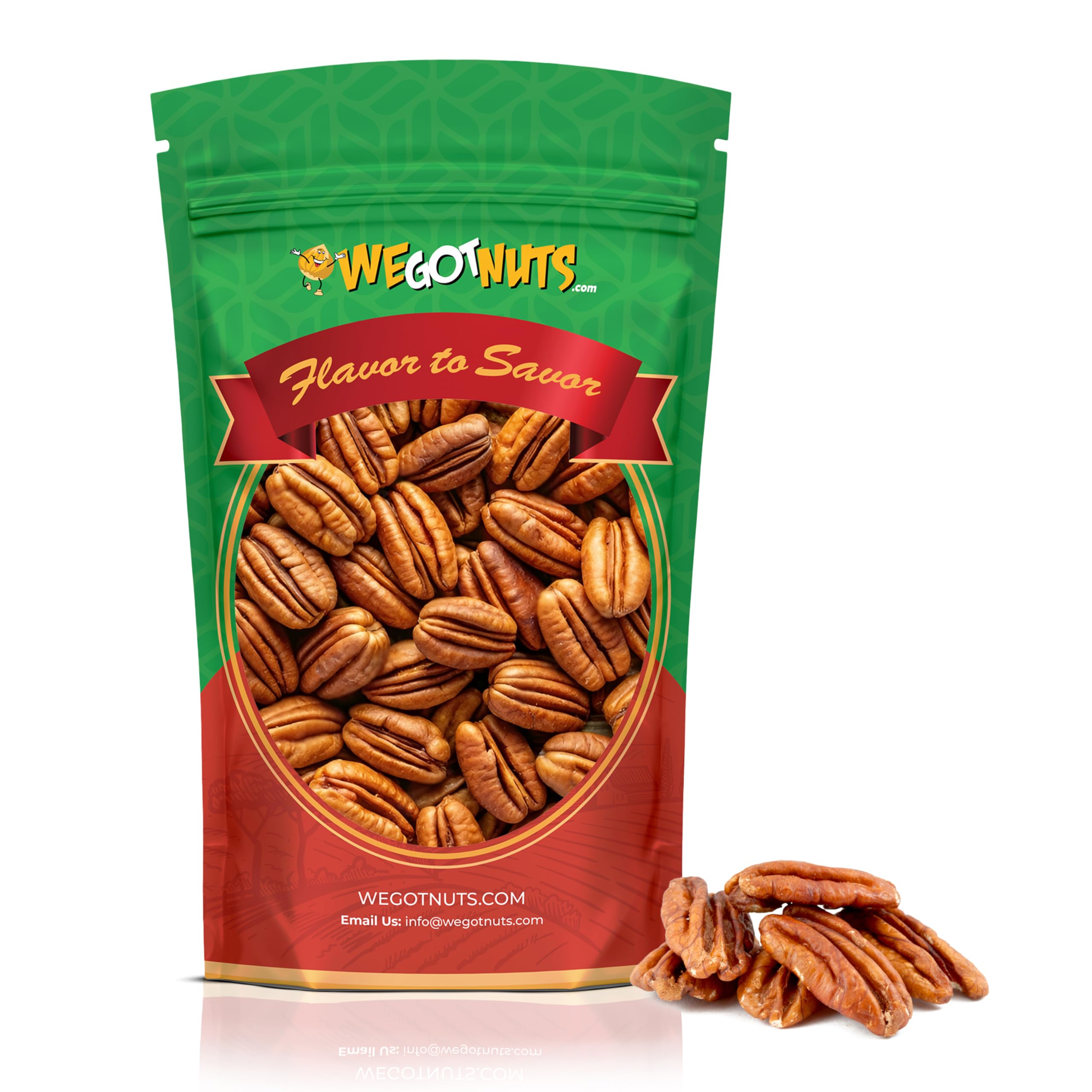 Two Pounds Of Pecans Raw, Whole, Shelled, Raw, Natural, No Preservatives Added, Non-GMO, NO PPO, 100% Natural We Got Nuts