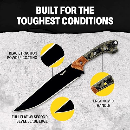 Miniatura 5 de Herramienta y cuchillo cóndor Atrox, cuchillo fijo de hoja Atrox, 17.69 pulgadas en general, negro