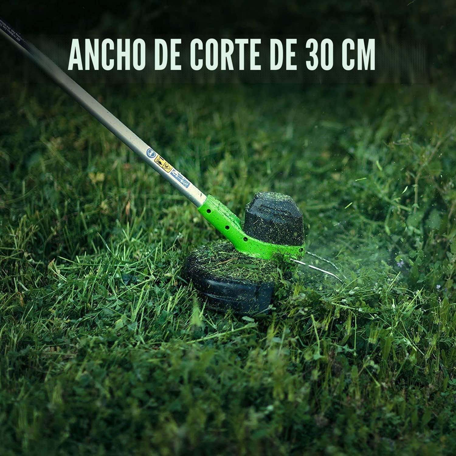 Greenworks 40V Cortabordes a Batería para Jardín Mediano, Altura Regulable, 30 cm Ancho de Corte, Alimentación Automática Nylon de 1,65 mm, Batería 40 V 2 Ah y Cargador, 3 Años de Garantía G40LTK2