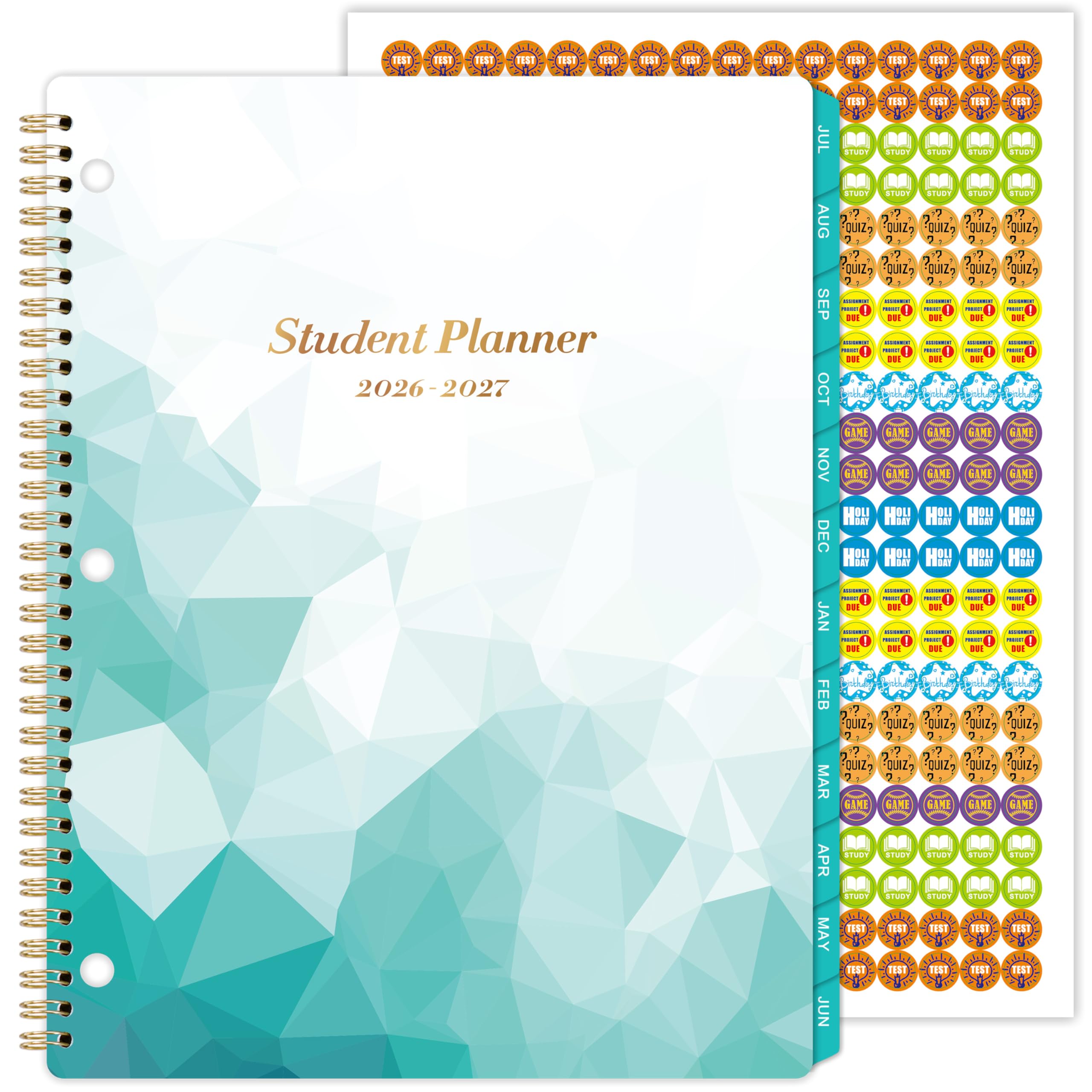 Student Planner 2026-2027 - School Planner 2026-2027 Monthly and Weekly, 26-27 Student Planners with Stickers & Tabs, Academic Planners, July 2026 -