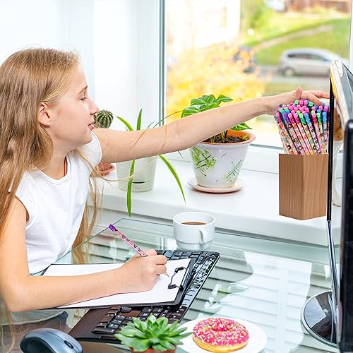 Miniatura 7 de 100 lápices con temática de dona, lápices de madera cilíndrica con varios elementos de rosquilla, 4 estilos surtidos, lápices para niños, regalos de