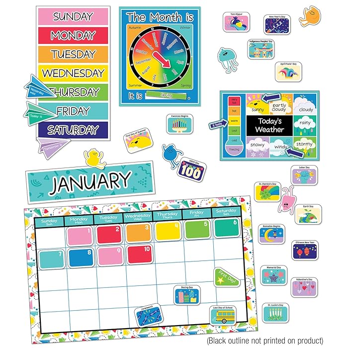 Buy Carson Dellosa Happy Place Classroom Calendar Bulletin Board Set