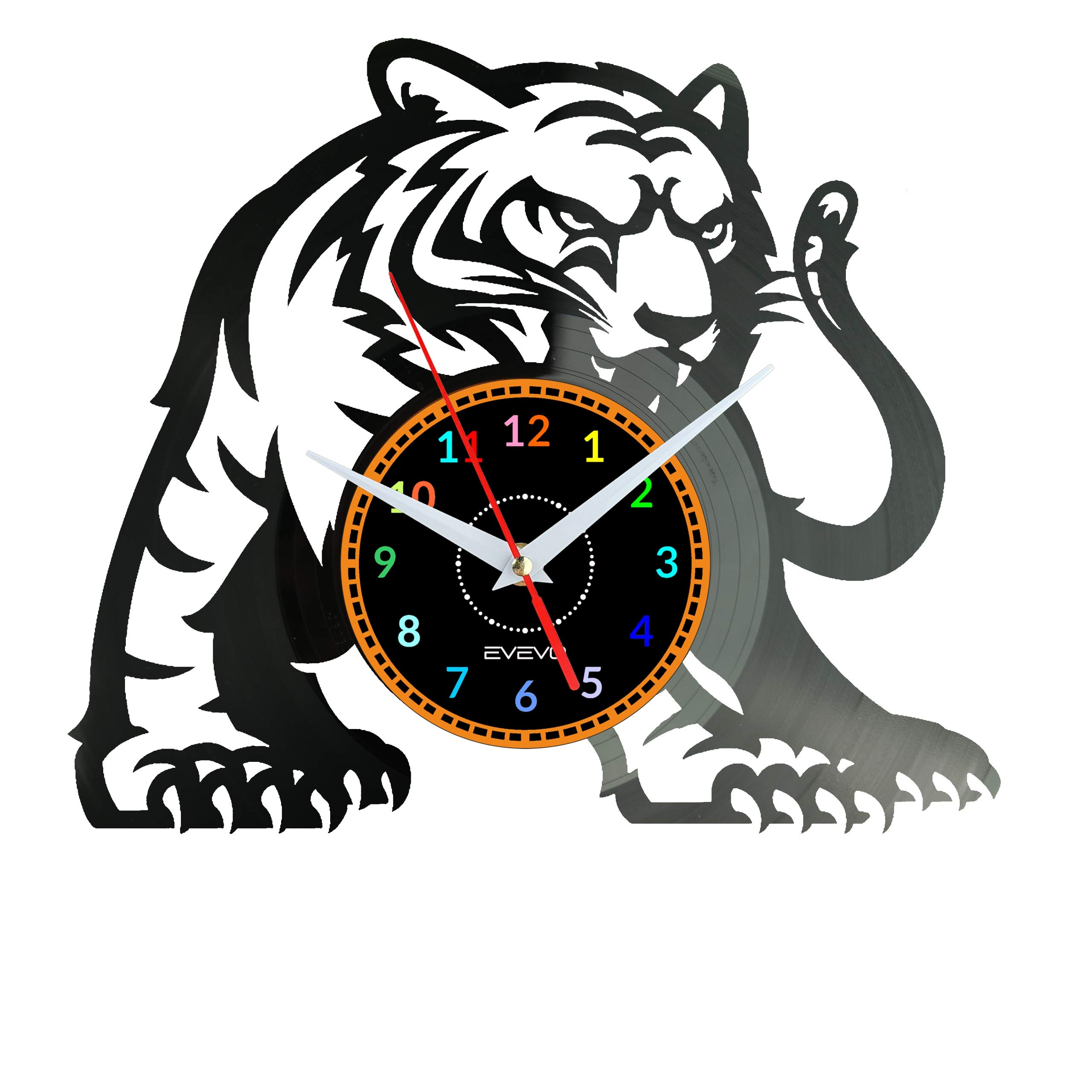 Horloge murale vinyle tigre pour sublimer la décoration murale d'un bureau moderne