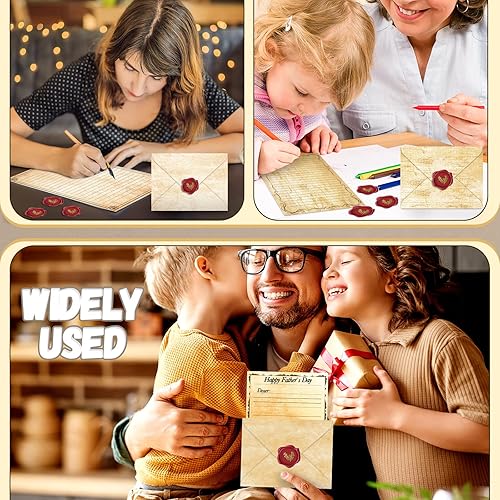 Miniatura 7 de TaoBary Juego de 160 papeles de papelería (50 papeles de escritura de doble cara, 50 sobres a juego), 60 calcomanías de puntos redondos, 10 diseños