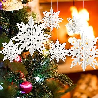 Sponsored Ad - Christmas Hanging Snowflake Decorations, 3D Snowflakes for Christmas Winter Decorations Party Home Decorations