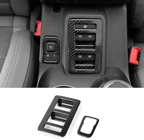 Para Bronco - Interruptor de control de interruptor de elevación de ventana, 2 piezas de cubierta de panel de ajuste de espejo retrovisor de consola
