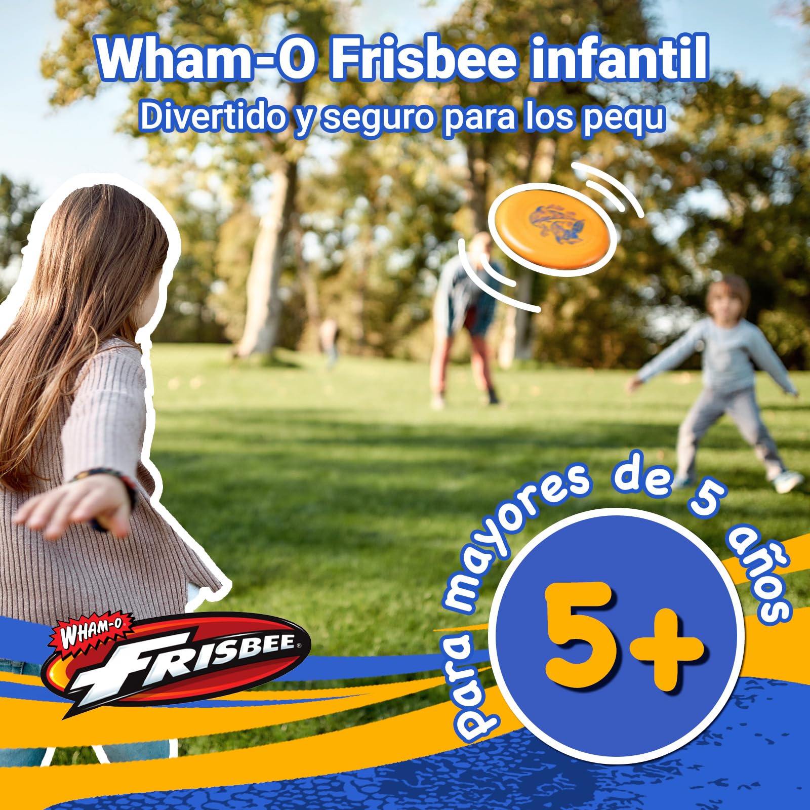 Wham-O Frisbee Go Disco Volador, 22.86cm Juguete Ligero para Principiantes Niños Niñas de 5+ Años para Exteriores Playa Parque Patio - 70g
