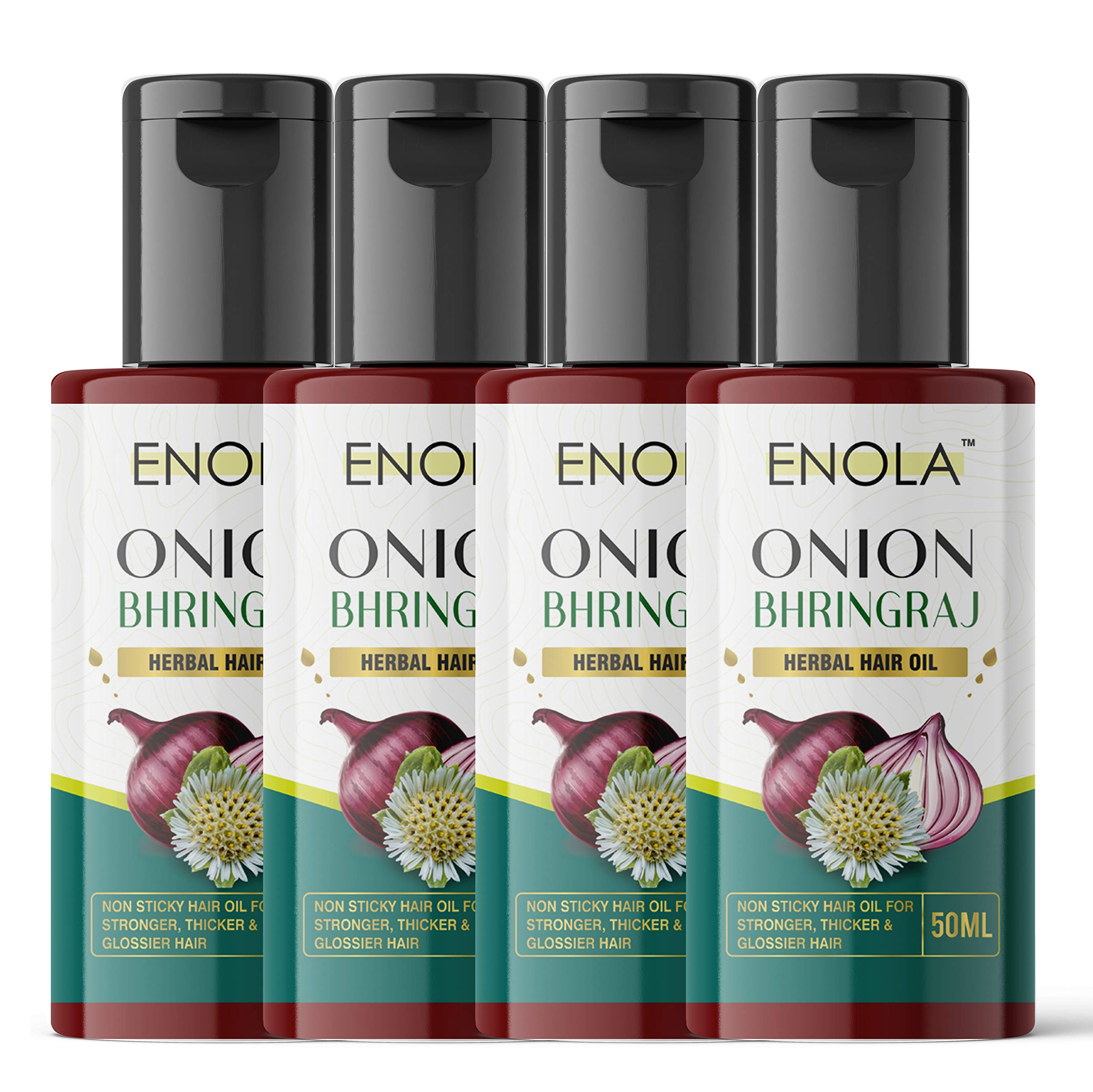 ENOLA Onion Bhringraj Hair Oil (Pack Of 4,50 ml)