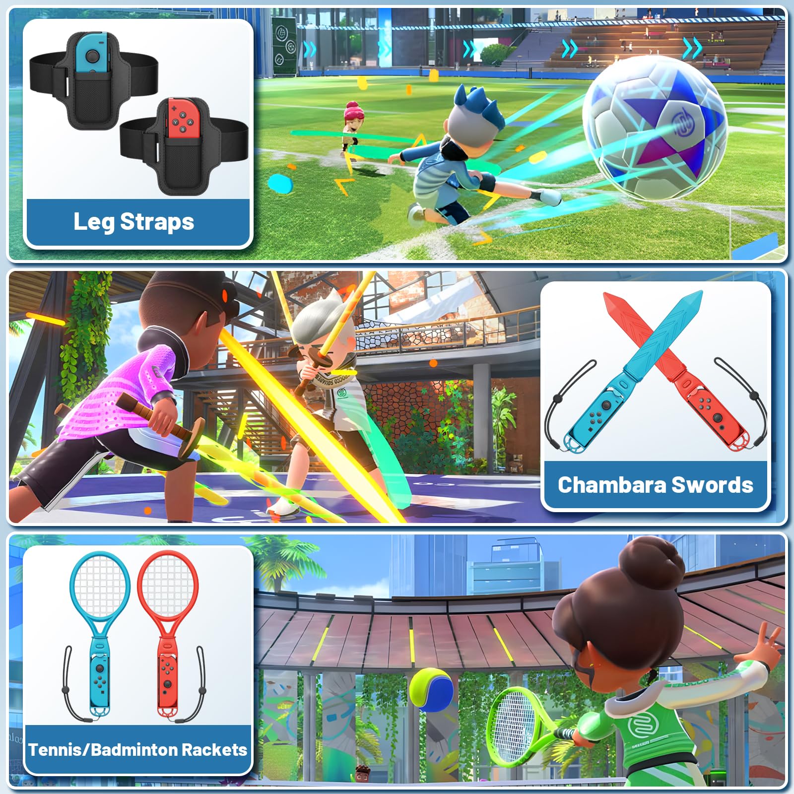 Amazon.com: Deruitu Switch Sports Accessories Bundle Set, Switch 1