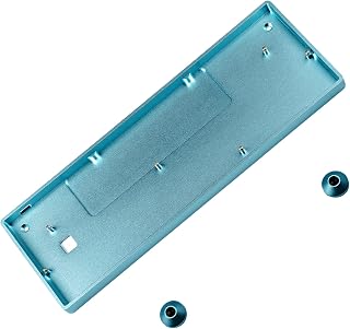 NPKC GH60 Anodizing Aluminum CNC Case for 60% Mechanical Gaming Keyboard Compatible Poker2 Pok3r Faceu 60 with ALU Feet (Cyan)