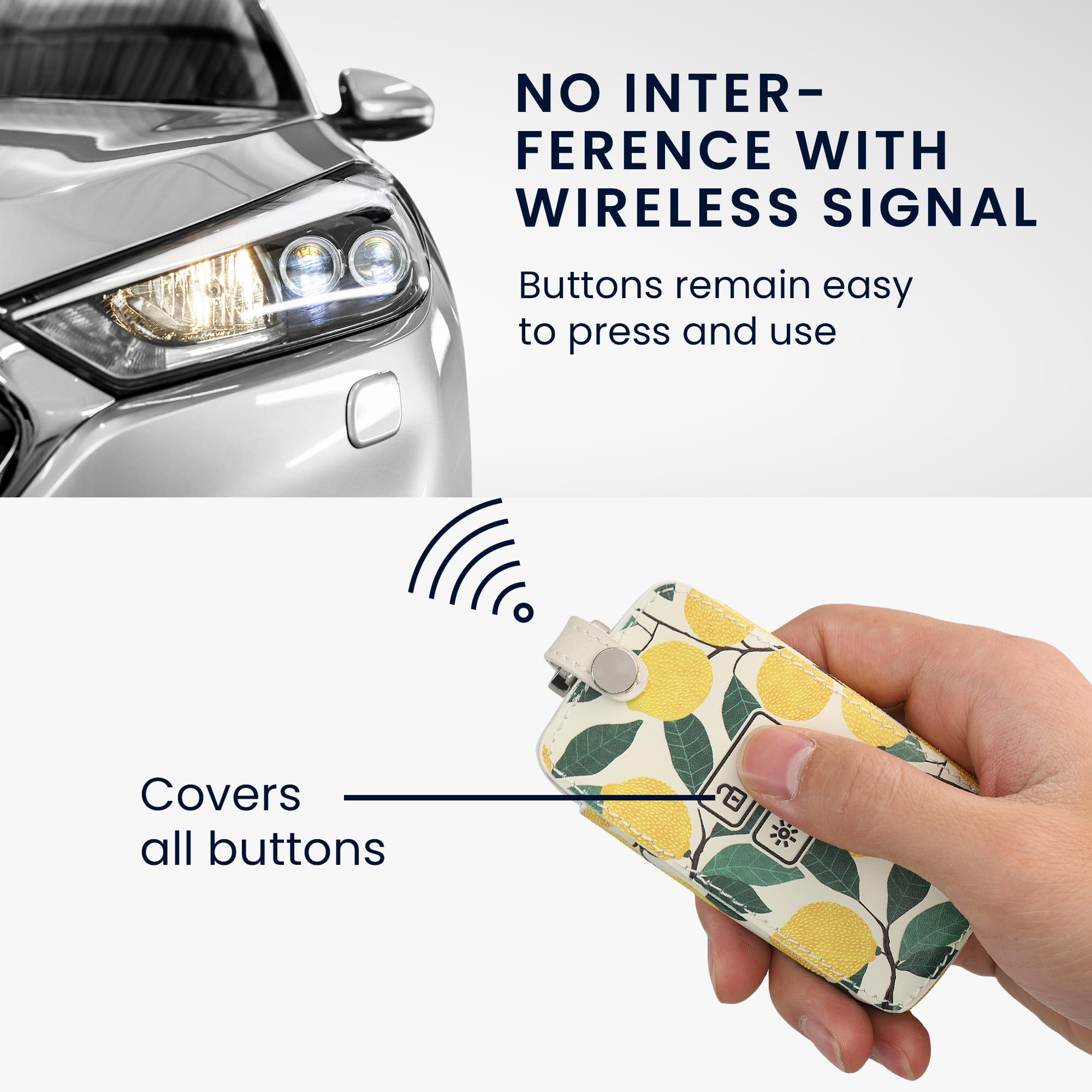 kwmobile Etui na klucze kompatybilne z kluczem samochodowym Renault z 4 przyciskami (tylko Keyless Go) - sztuczna skóra - cytryny żółty/zielony/beżowy