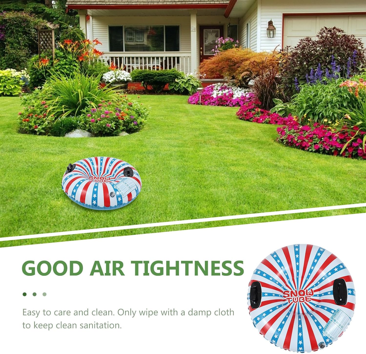 Inflatable Snow Tube Sledding Cushion 96cm Thickened PVC Outdoor Sliding Snow Sled and Adults Winter