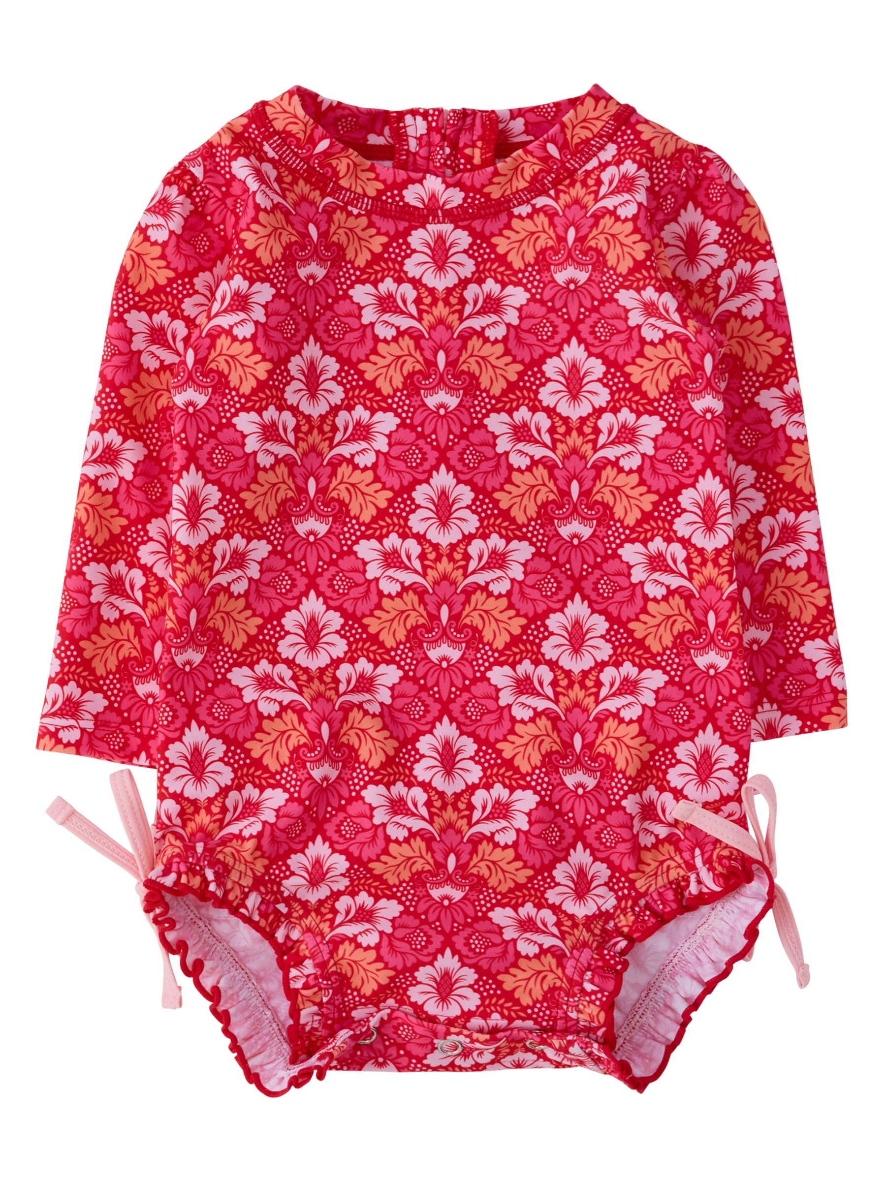 RuffleButts Baby Girls Novelty Baby One Piece - Rash Guard Swimsuit UPF 50+