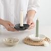 Portavelas de cerámica cónico, base redonda pulida de 4.72 pulgadas | Úsalo con incienso o palo santo para crear un ambiente tranquilo en la mesa para cenas, meditación o decoraciones de temporada. 5