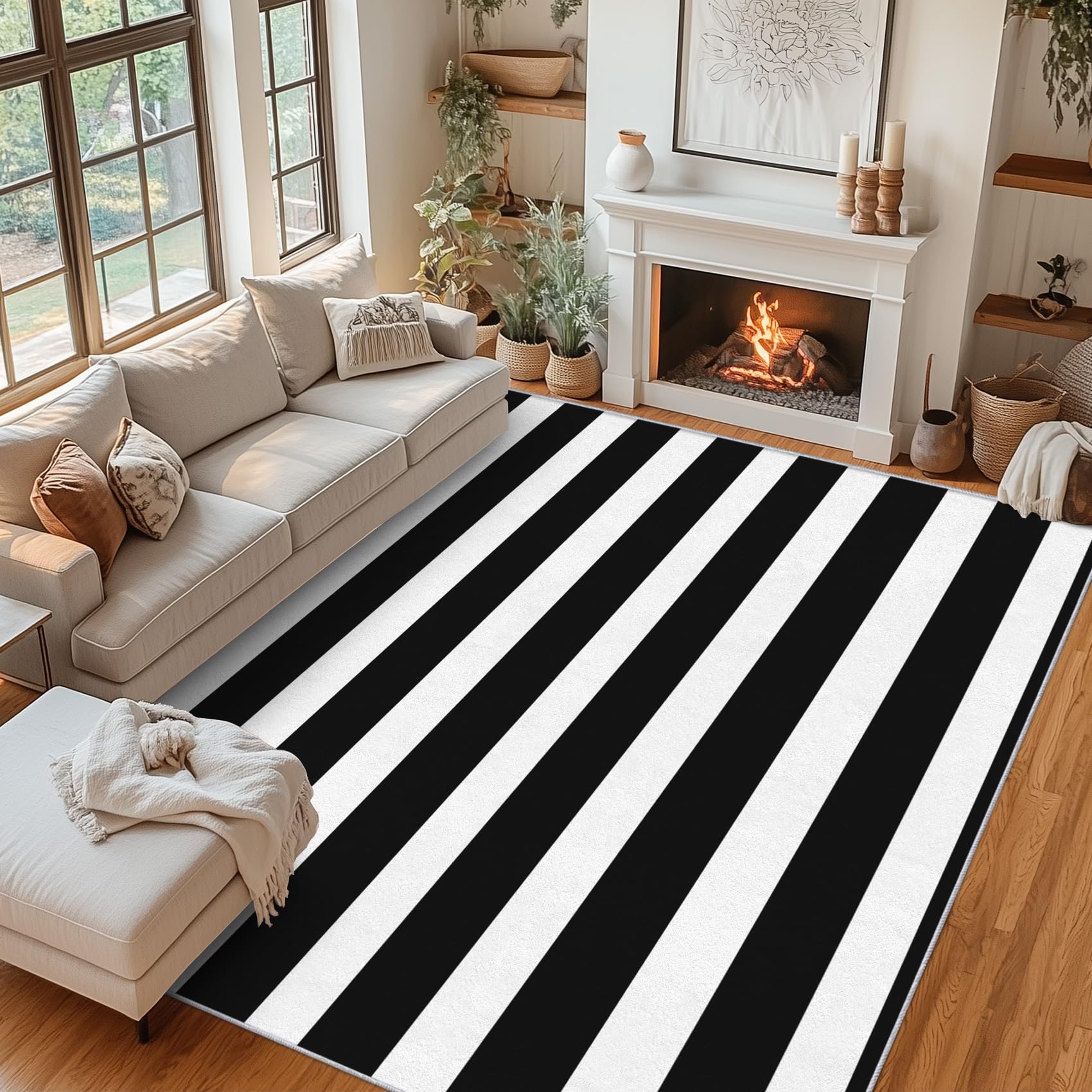 Tapis antidérapant lavable QAZ43 facile à nettoyer pour salon sans poussière